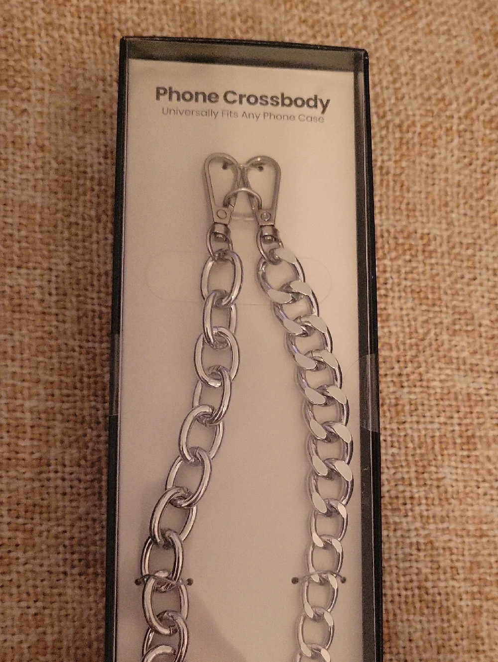 Universal Phone Crossbody Chain Strap - Silver